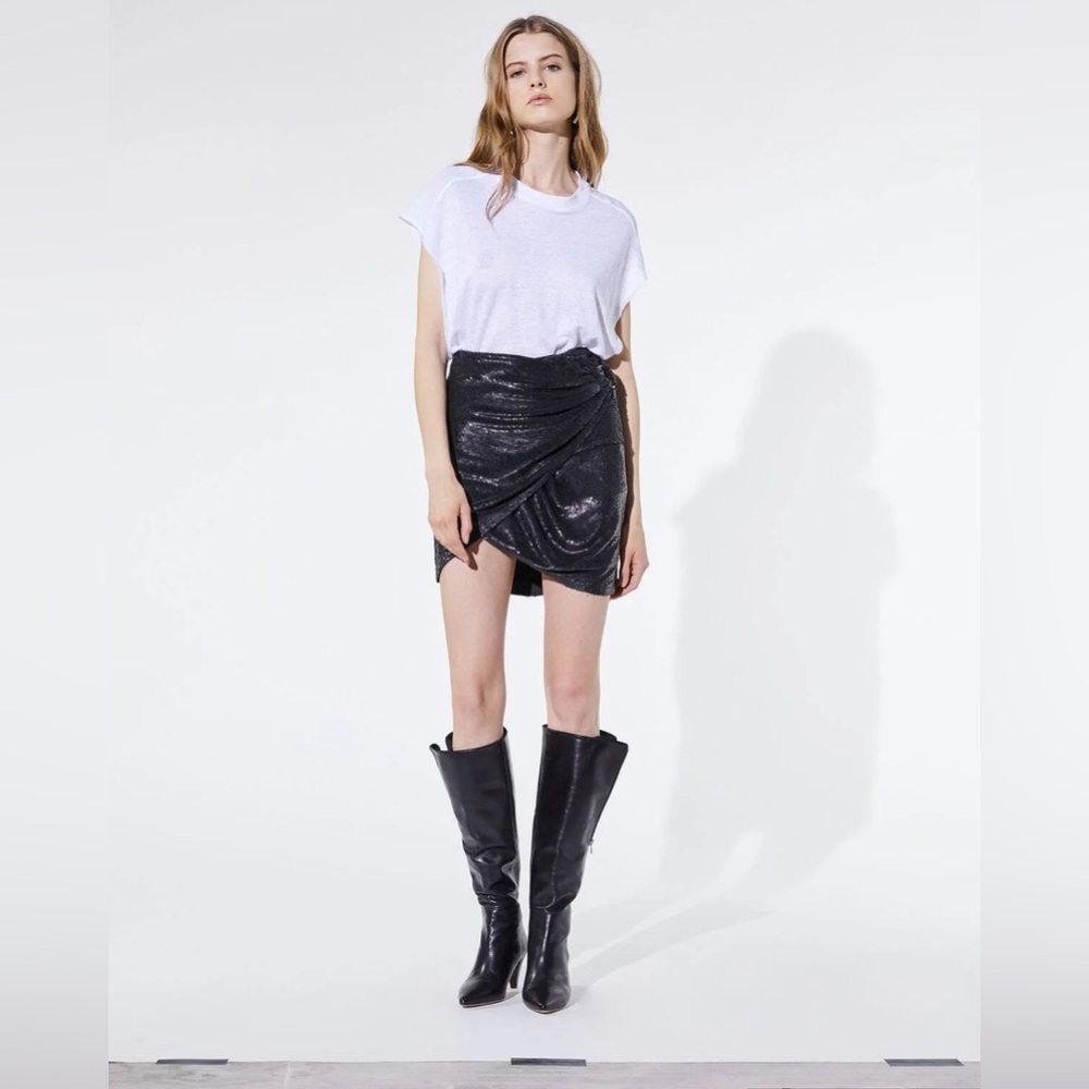 Black Sequin Mini Skirt